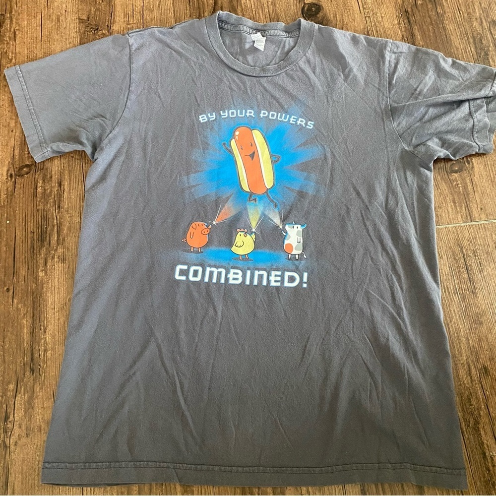 American Apparel Gray Graphic Tee with Fun Design